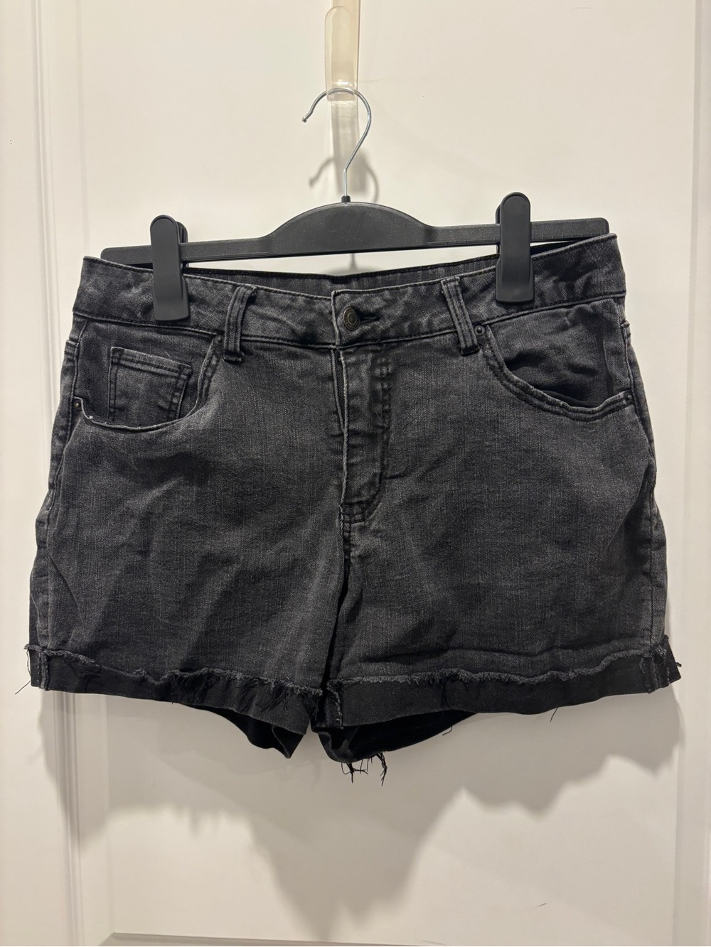 Time and Tru Washed Black Denim Cutoff Shorts